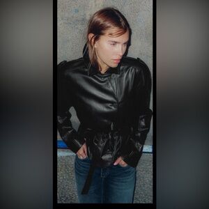 Women's Zara Faux Black Leather Jacket